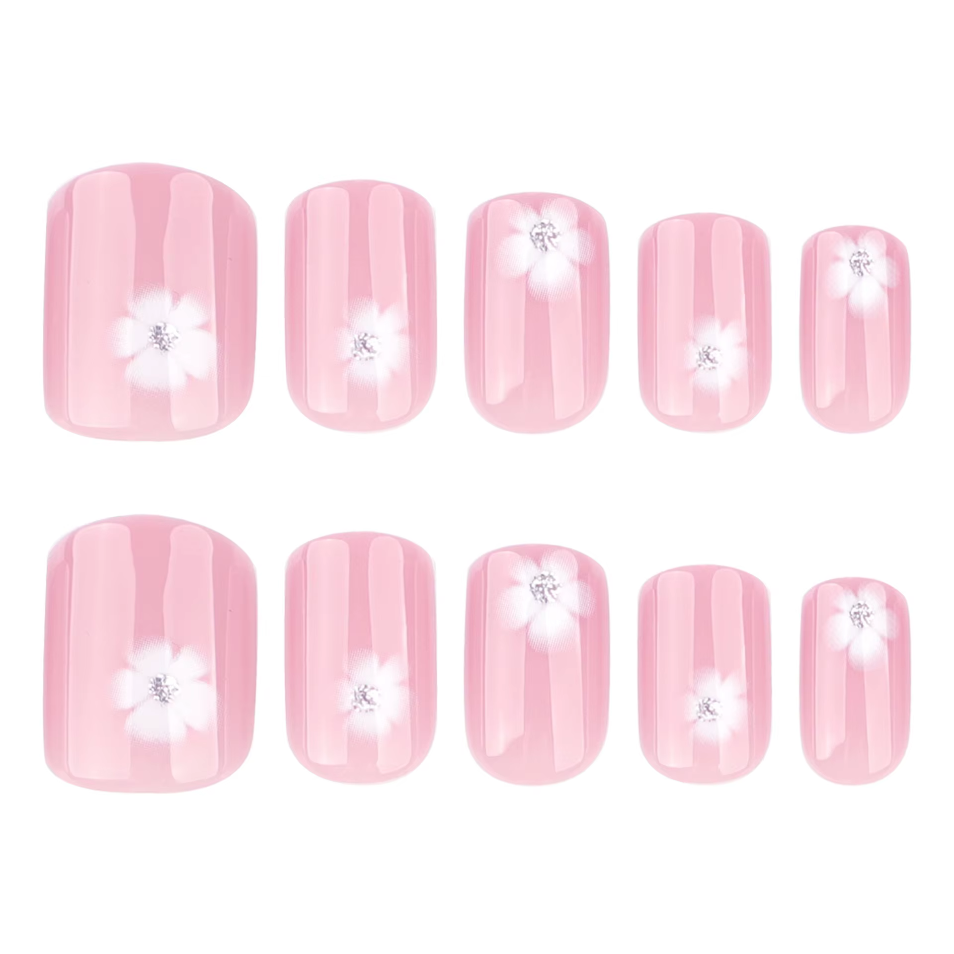 Faux ongles à pression pour chaton noir et blanc, 24 pièces, carrés, amovibles, portables, faits à l