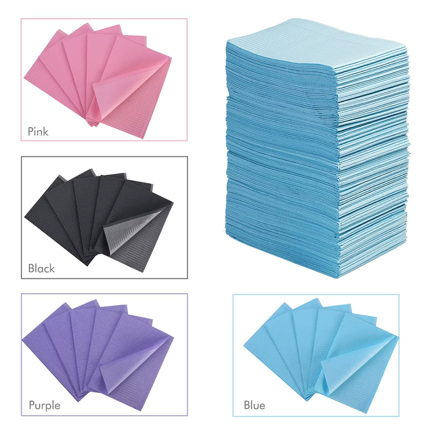 Serviettes de Table jetables pour ongles, 20 pièces, tapis, bavoirs dentaires violets, bavoirs de de