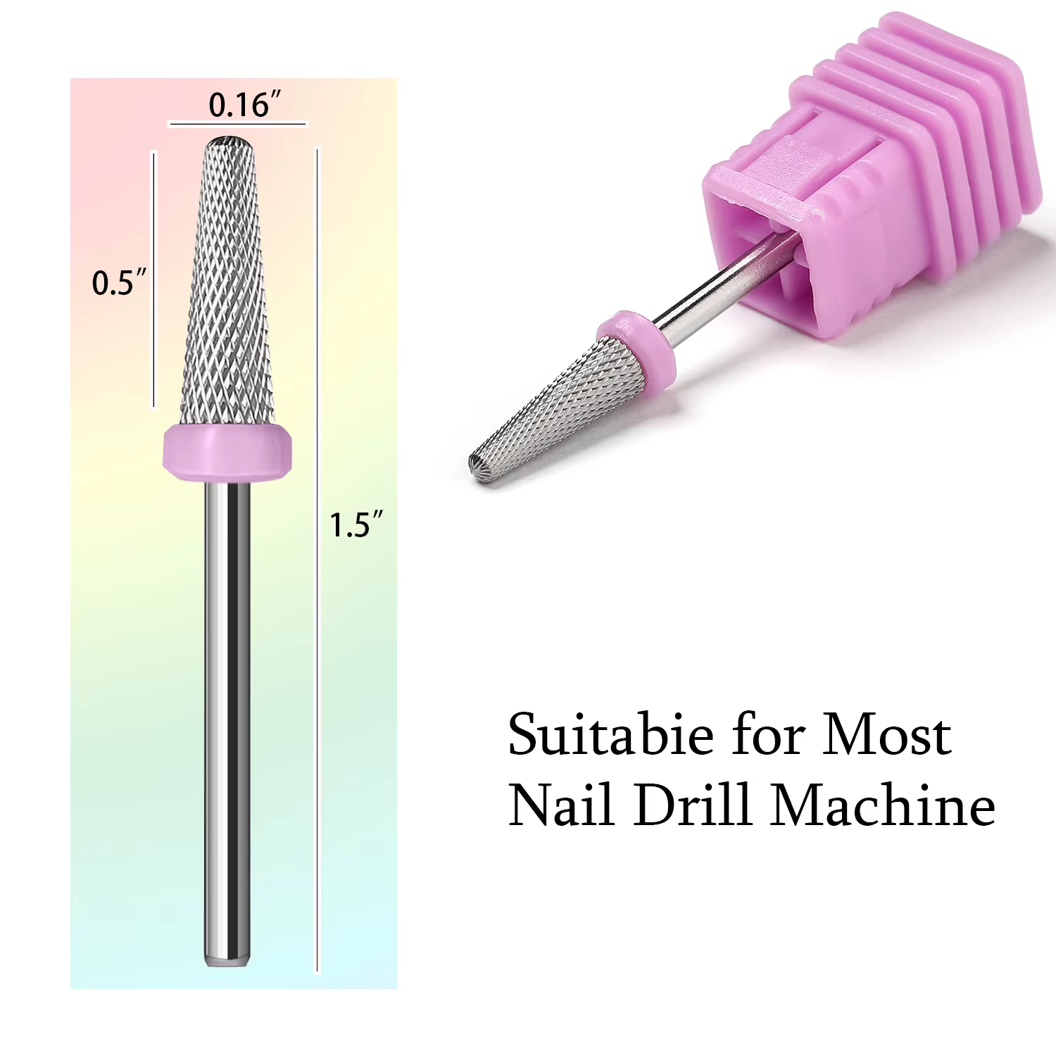 Mèches coniques pointues (coupe croisée) foret à ongles en carbure 3/32 bavures de manucure pour tro