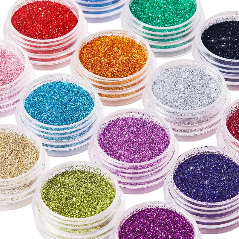 Ensemble de paillettes pour ongles 40 couleurs, poudre fine à paillettes pour Nail Art, artisanat, d