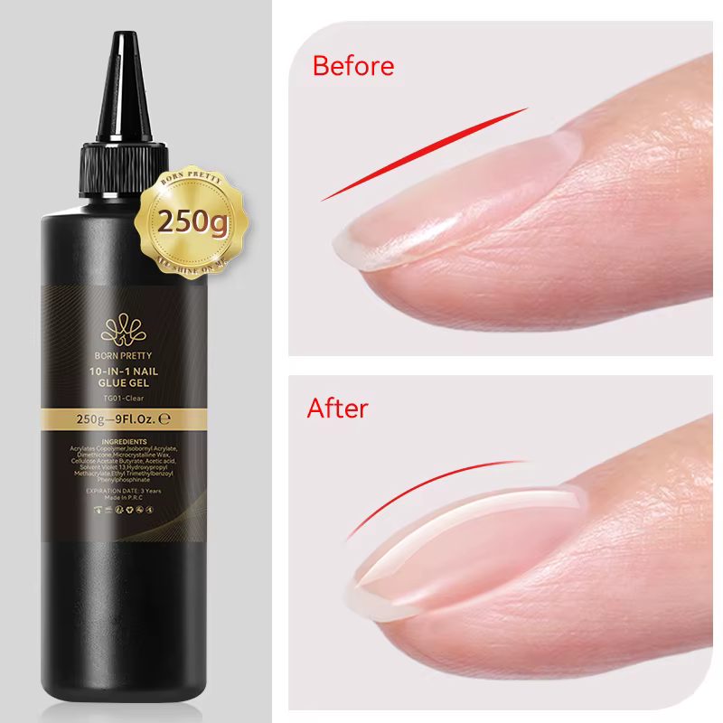 BORN PRTTY 250g déshydrateur de préparation d'ongles sans acide Gel de renfort sec à l'air Super adh