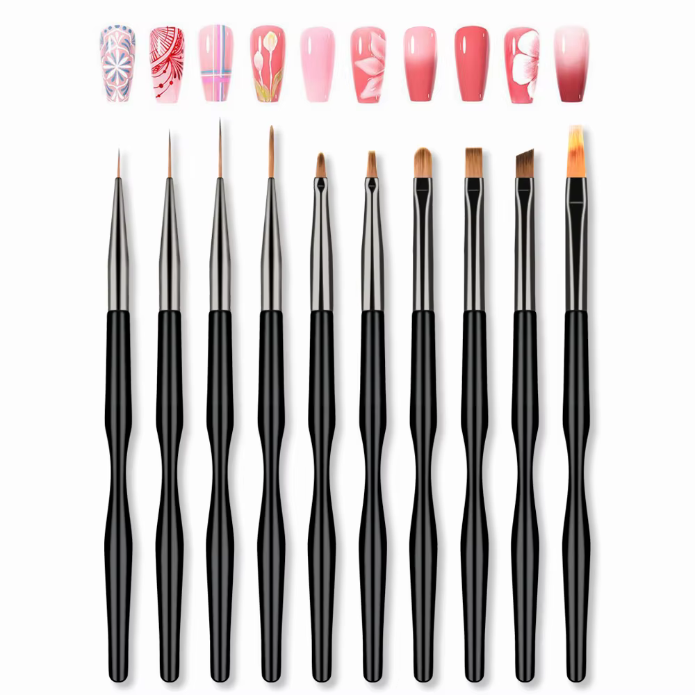 10 pièces/ensemble pinceaux pour Nail Art Liner Gel vernis lignes fleur peinture dessin stylo pour N
