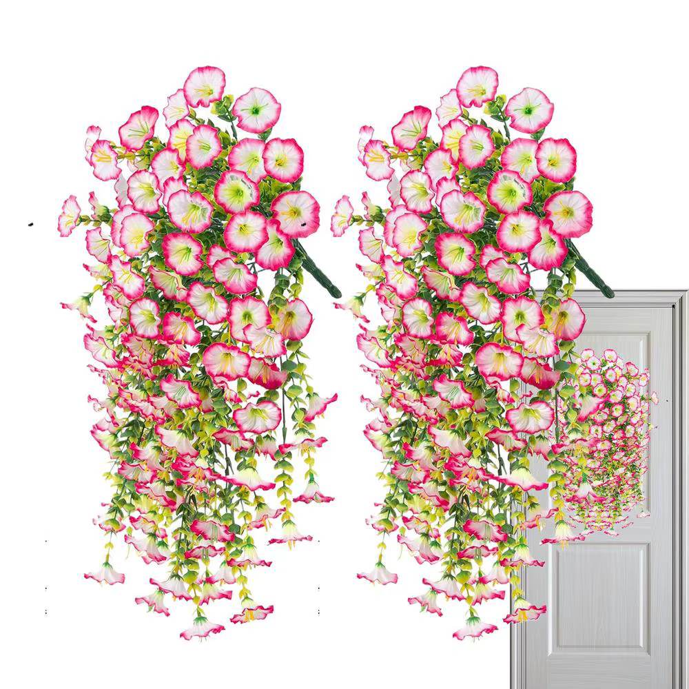 Fausses petunias, 2 pièces, fausses fleurs de jardin, décorations résistantes aux UV, plantes artifi