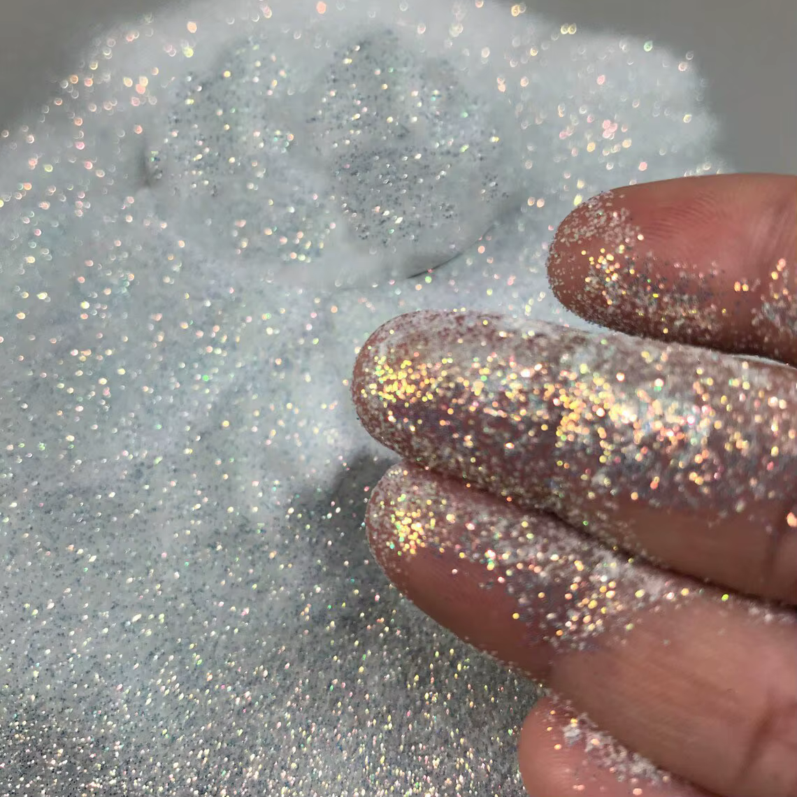 50g blanc irisé opalescent Ultra fin paillettes poussière paillettes fines holographiques Ultra fine