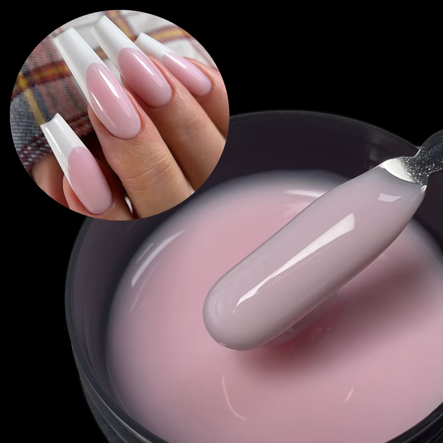 Jillnails Gel UV Constructeur Liquide pour Ongles 100g Rose Français pour Extension et Façonnage des