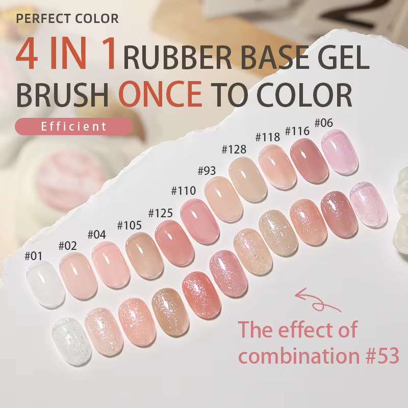 Vernis à ongles 4 en 1, couleur parfaite, 20g, 12 couleurs, Base en caoutchouc, Extension pour brico