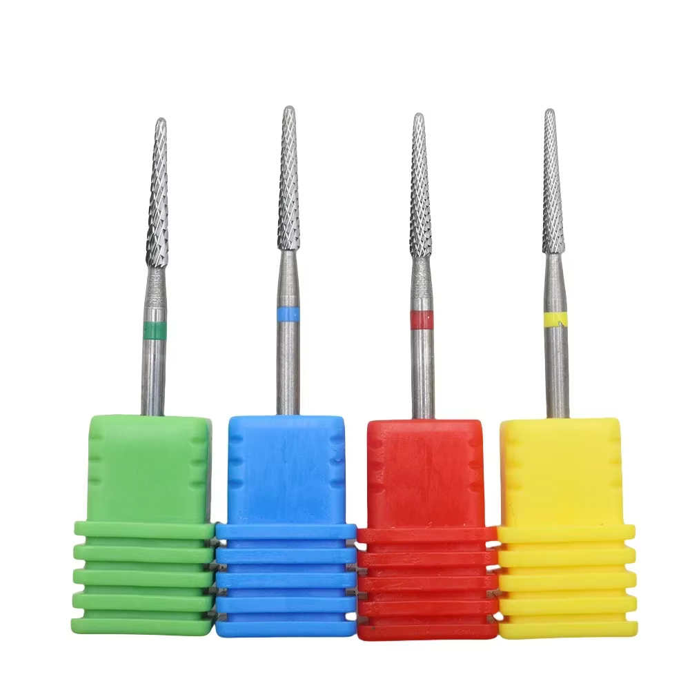 Forets à ongles en acier au tungstène pour pédicure, fraise en carbure pour limes à ongles, manucure