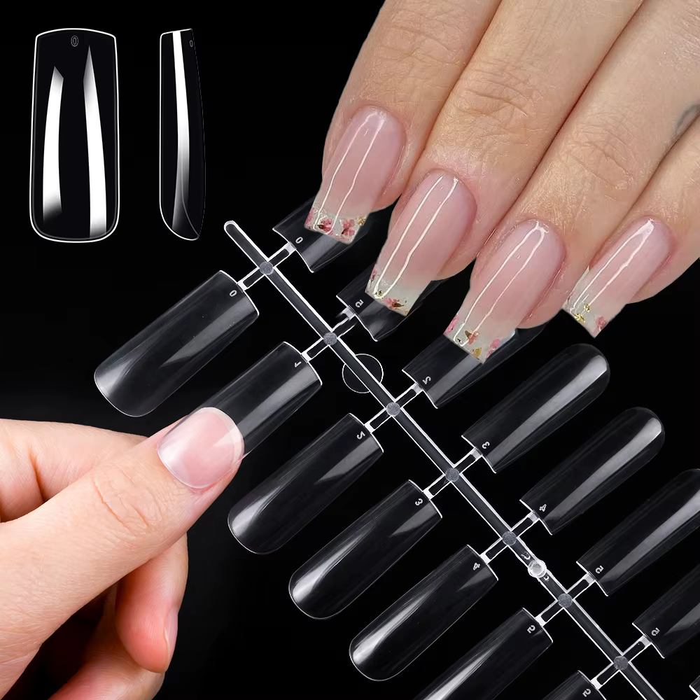 Ongles à pression en Gel souple et transparent, 8 styles, courts et longs, carrés/ovale/café, 12 tai