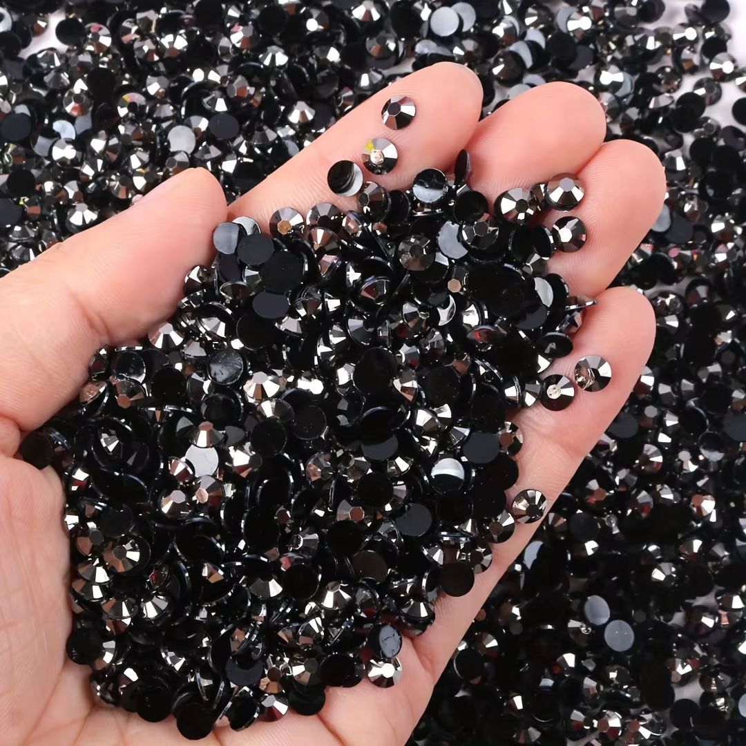 Cristal 6000 pièces strass en résine gelée, parfait pour le bricolage, noir clair, tasses, bouteille
