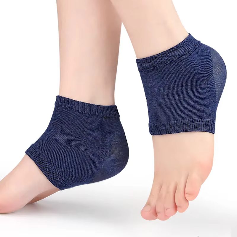 Protections de talon en gel, anti-crevasses, demi-chaussettes unisexe, coussinets de soin des pieds,