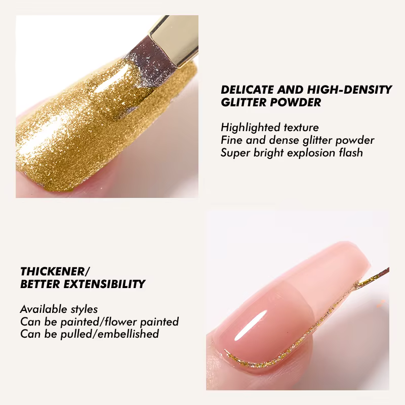 CHUNSHU haute densité platine Gel vernis à ongles semi-solide 5G réfléchissant or argent paillettes 
