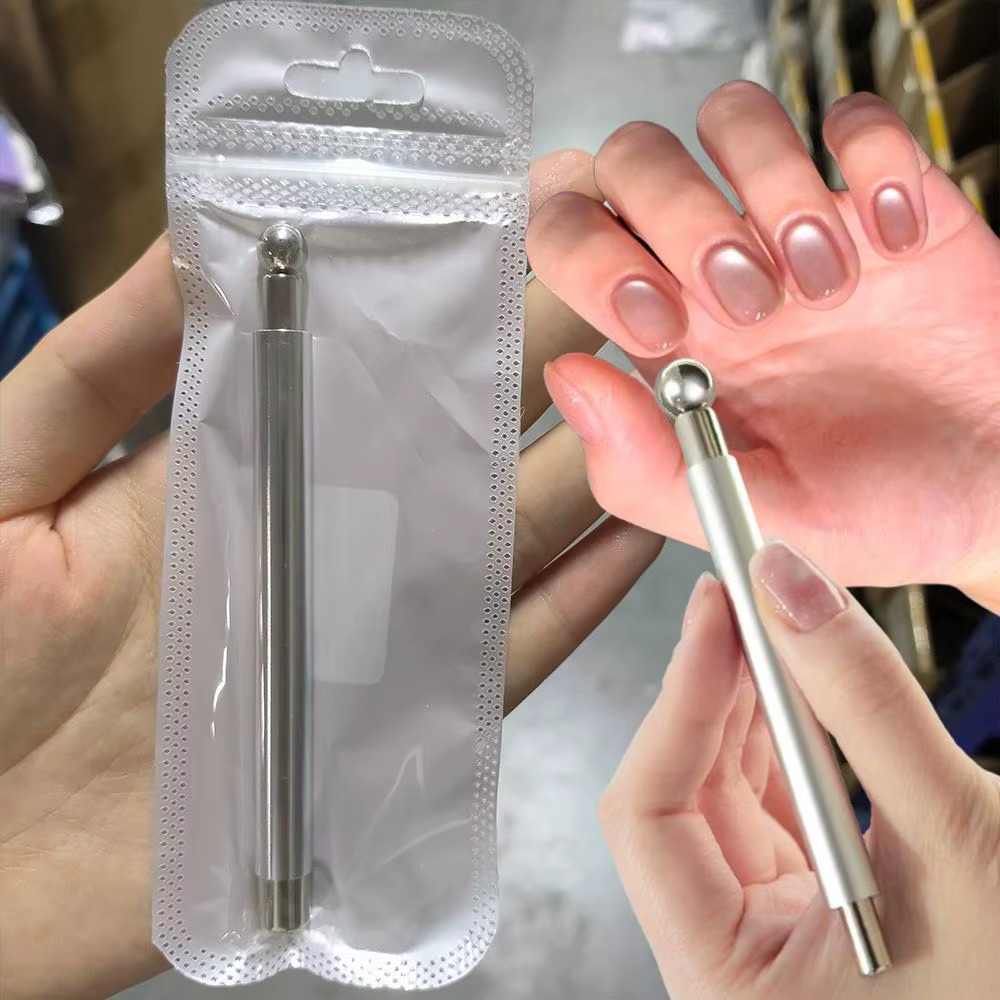 Bâton magnétique pour ongles effet perle de verre, 1 pièce ﻿ Stylo magnétique œil de chat à Double t