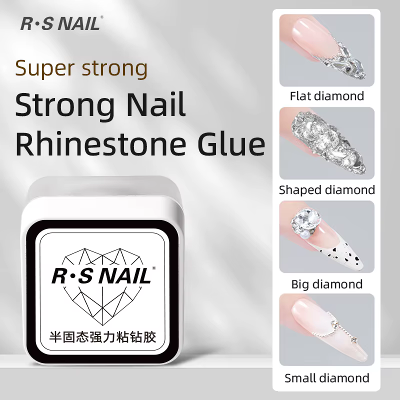 RSNAIL 4 en 1 Gel strass 15g Gel pour ongles Super fort pour décorations Nail Charm 3D ongles Bling 