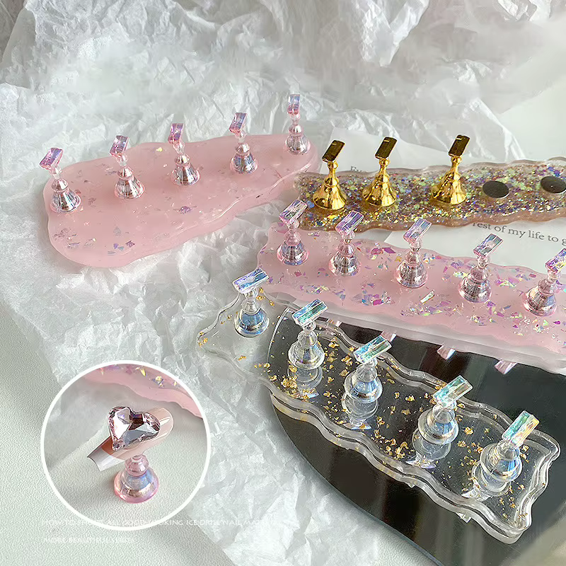Aurora – support magnétique pour ongles, présentoir de pratique, étagère de présentation en cristal 