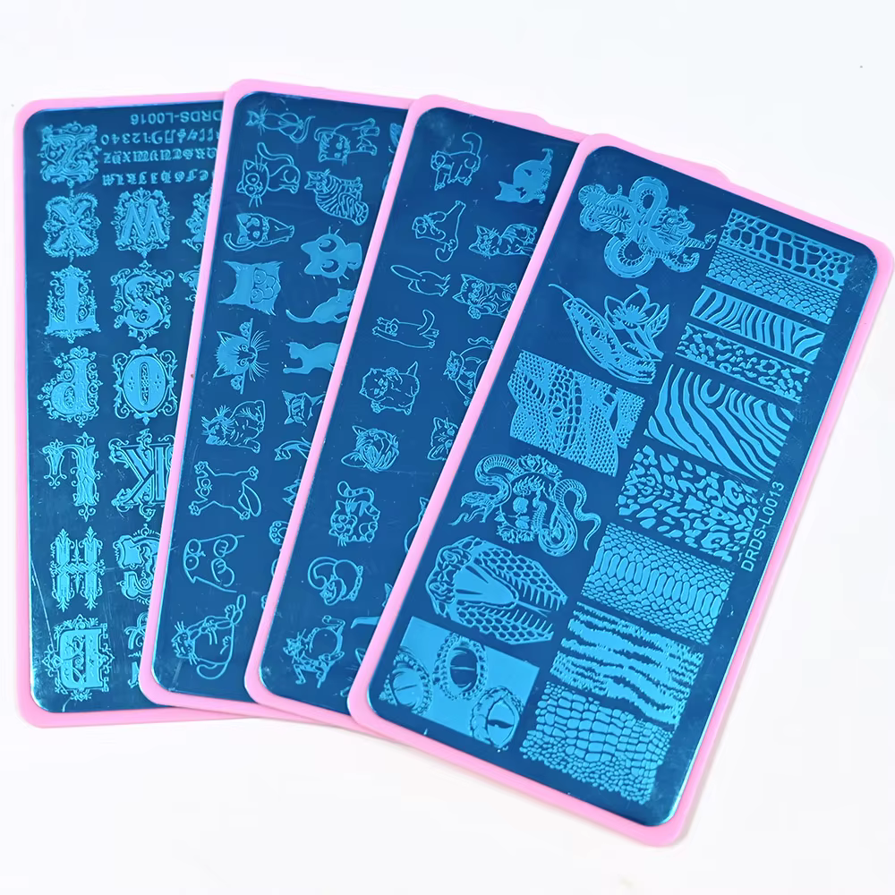 Plaques d'estampage pour ongles, motif d'écorce d'arbre, feuilles, Image de bain à remous, pochoir e