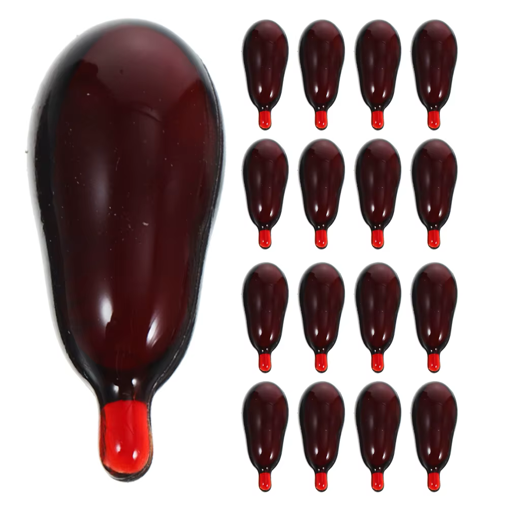 20 pièces Halloween Faux Capsules de sang pilules de sang artificielles Faux pour la bouche Capsules