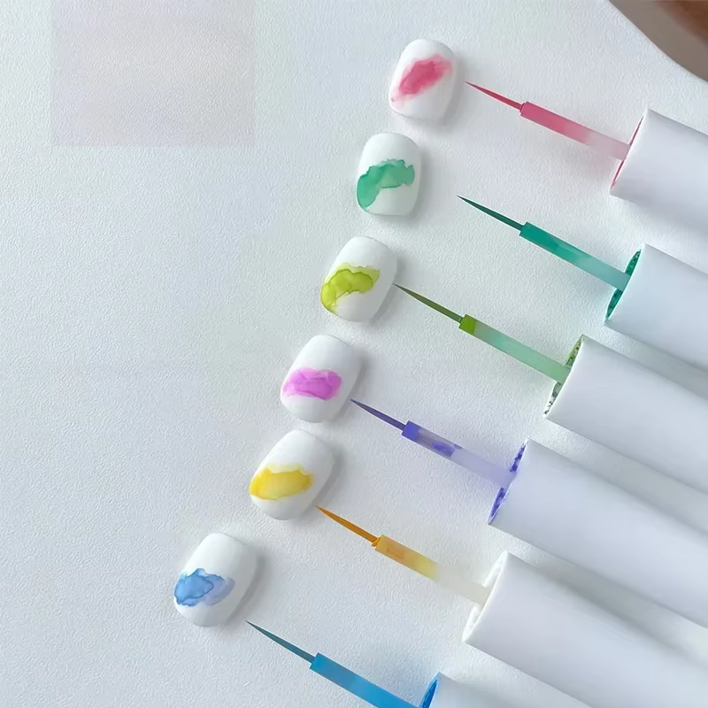 Nouvelle solution de teinture pour ongles DIY, 6 couleurs, 6 ml, motif crème glacée estivale, pour l