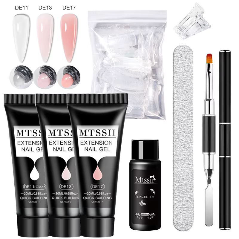 8 pièces/ensemble 20ml ensemble de Gel d'extension rapide clair rose ongles UV Gel pointe forme acry