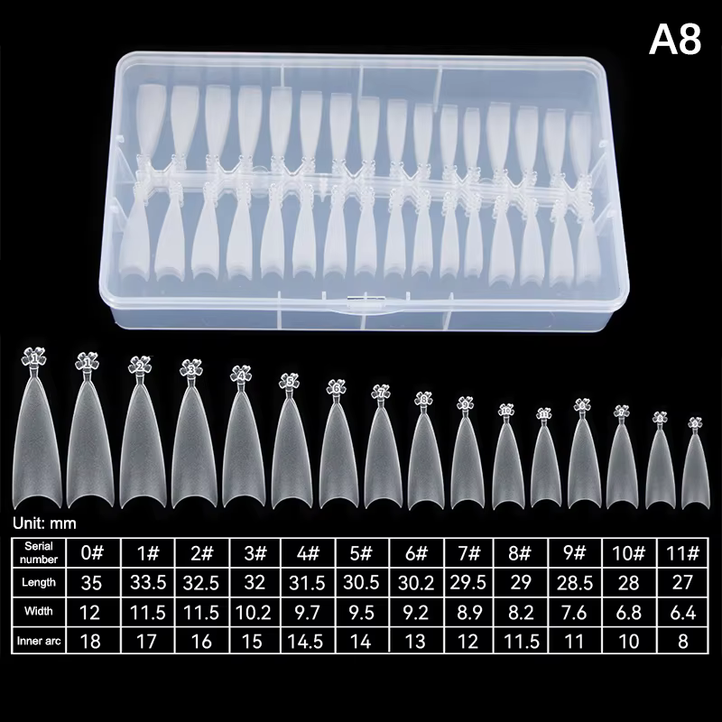 Faux ongles transparents Super D Arc longs, pointes de Gel à couverture complète, Capsule d'art des 