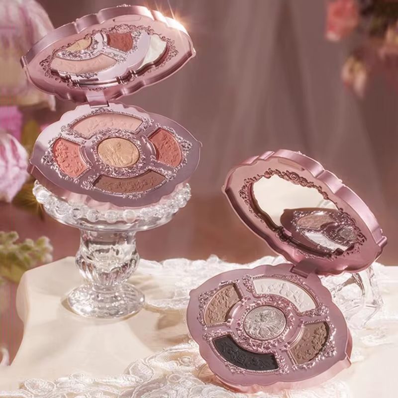 Fleur connaît les contes de fées d'été en relief cinq couleurs pressées paillettes ombre à paupières