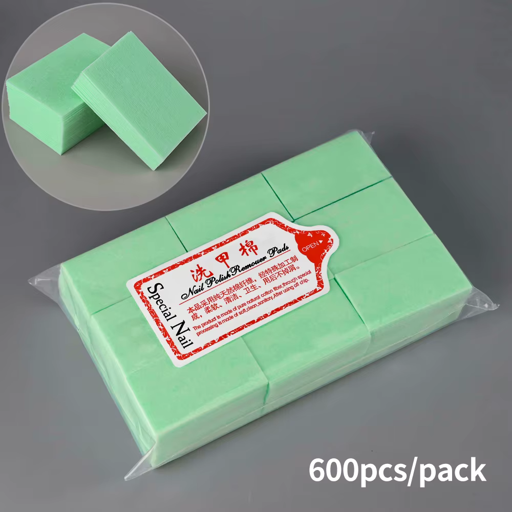 Tampons professionnels en coton non pelucheux, 100/500/600/1000 pièces, tampons de manucure propres 
