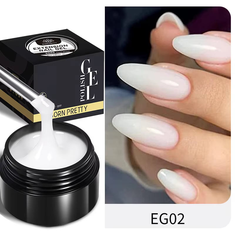 Faillite N PRETTY-Gel dur blanc laiteux, MSI, extension d'ongles, vernis à ongles, acrylique transpa
