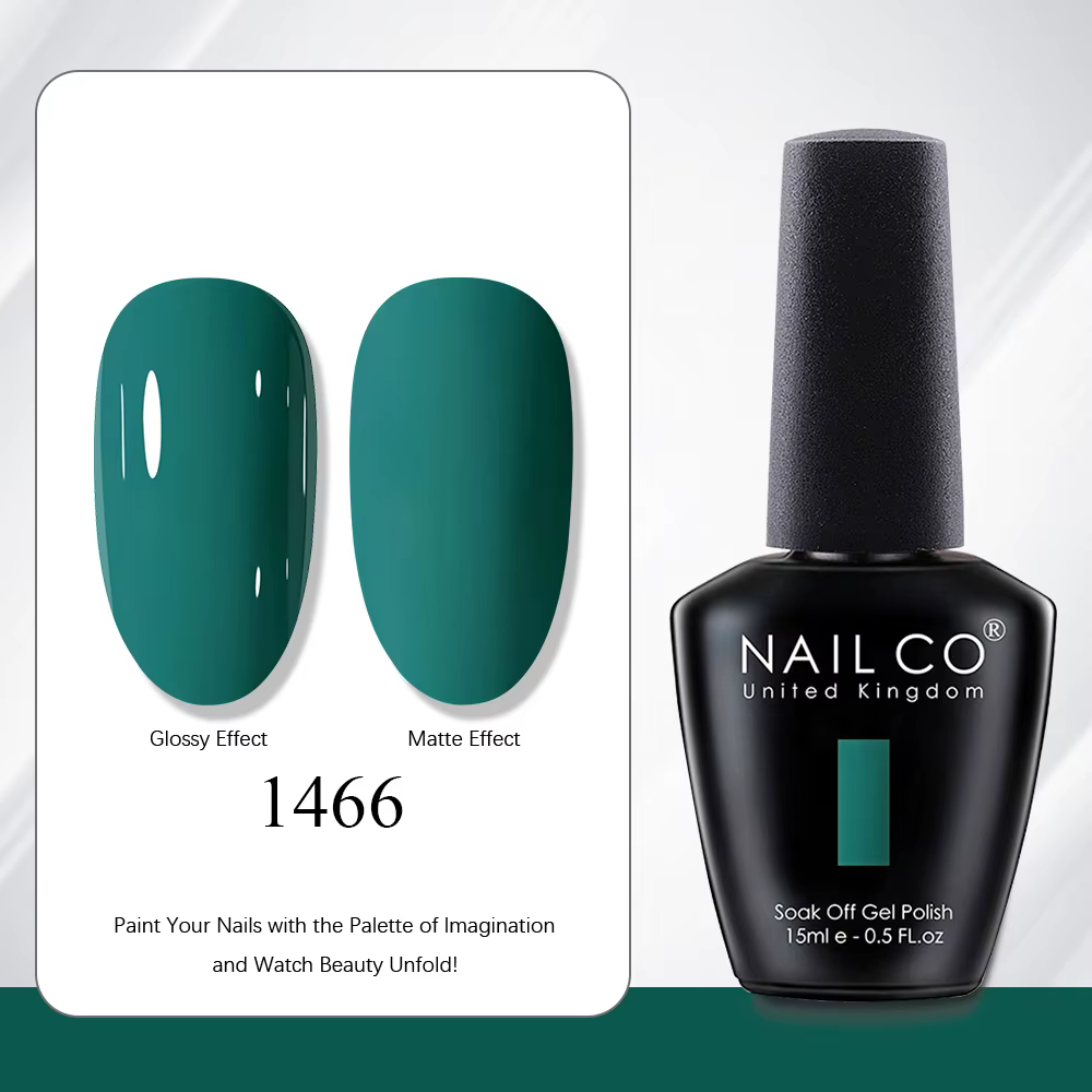 NAILCO 15ml Série Verte Gel Vernis à Ongles Couleur Foncée Couche de Finition Mate Hybride Longue Du