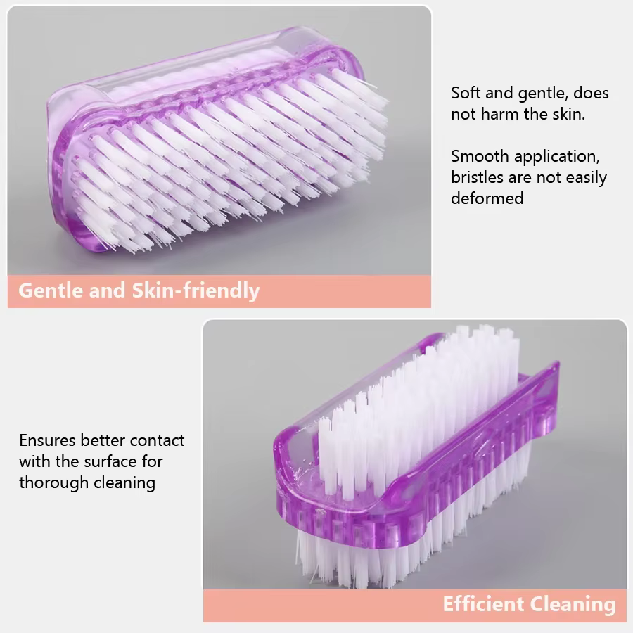 Brosse de nettoyage des ongles double face, outil de manucure et de pédicure, idéal pour les ongles 