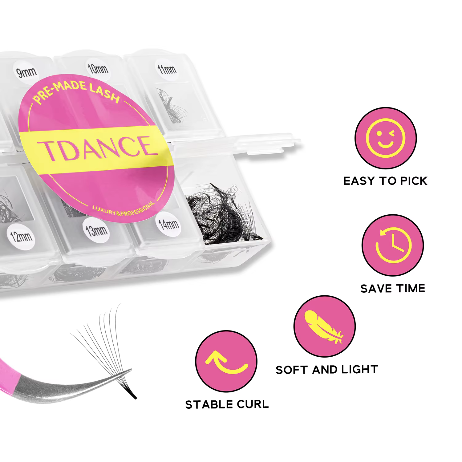TDANCE 600 ventilateurs en vrac longueur mixte mince Base moyenne tige pointue préfabriquée Volume r