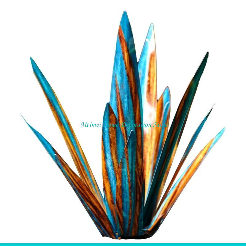 H7BF – décorations jardin en Agave pour piquet extérieur, Sculpture Tequila peinte à main
