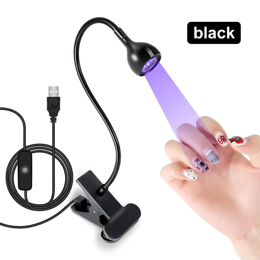 Lumière LED UV pour vernis à ongles lampe de séchage 360 pince de bureau Flexible Mini USB Portable 