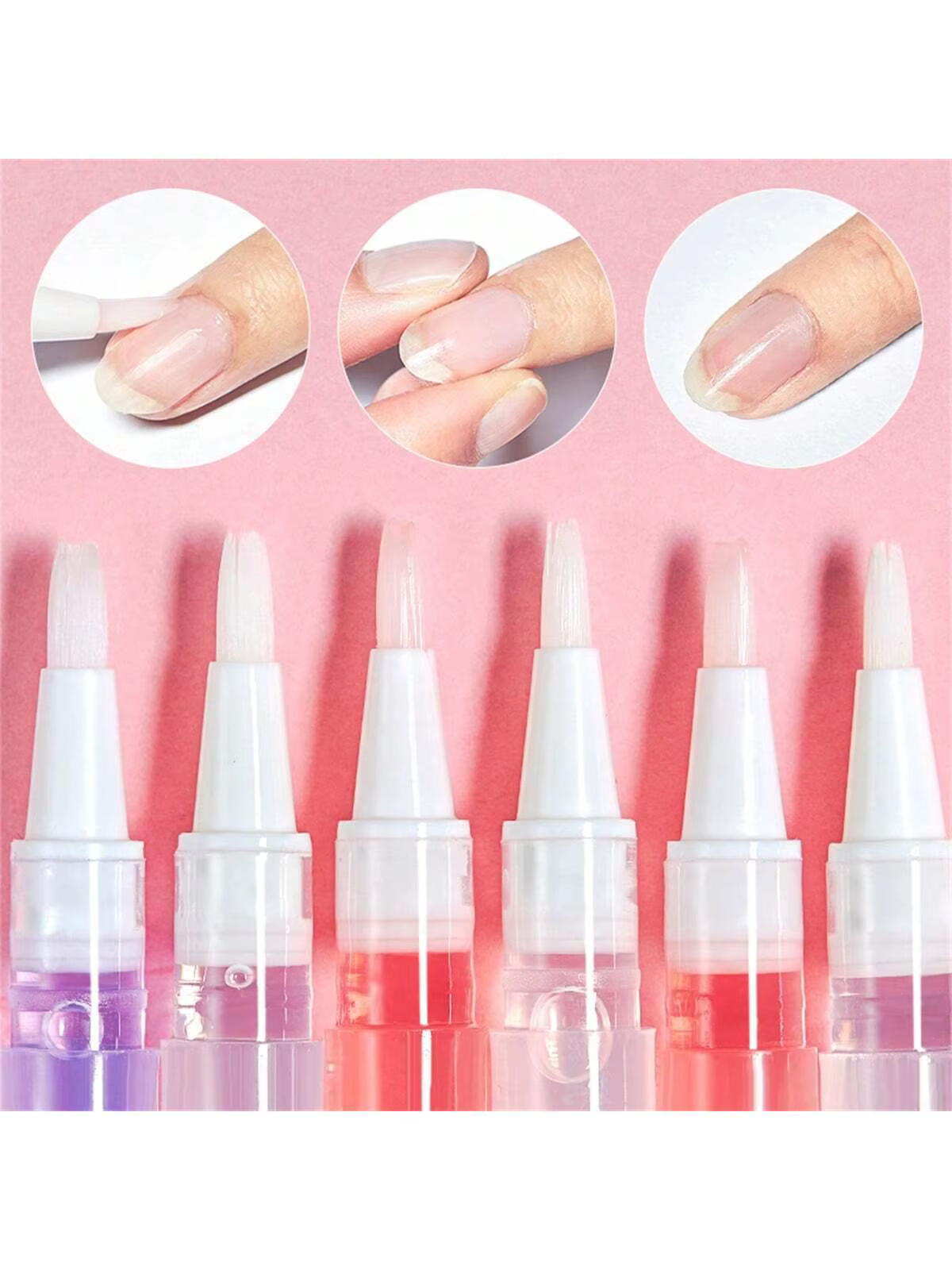 Stylo à huile pour nutrition des ongles, renforcement des ongles fins et croissance, 6 odeurs, trait