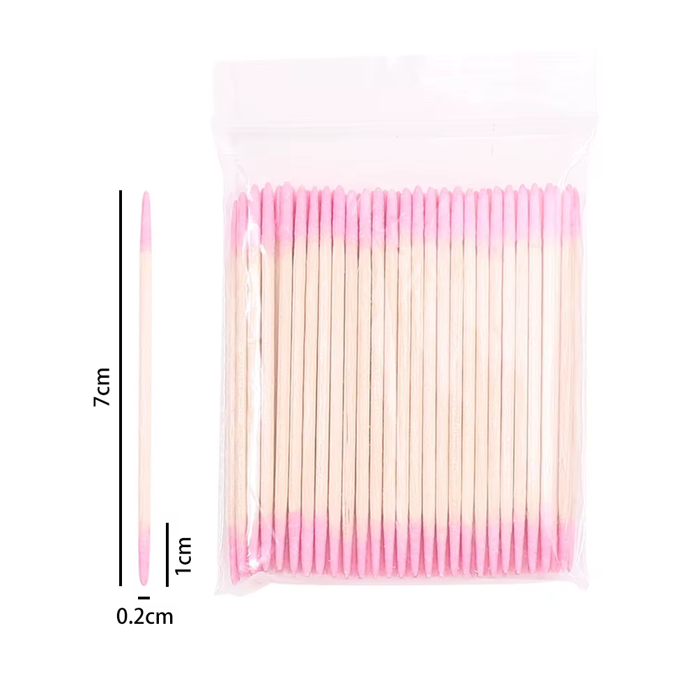 Coton-tige jetable en bois pour ongles, 1/2/5/10 pièces, bâtons de nettoyage à Double tête, poussoir