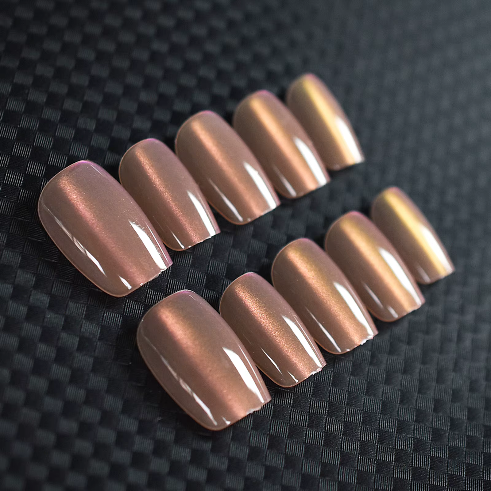 Jolis yeux de chat carrés pour femmes et filles, presse sur les ongles, style charmant, 3 tailles au