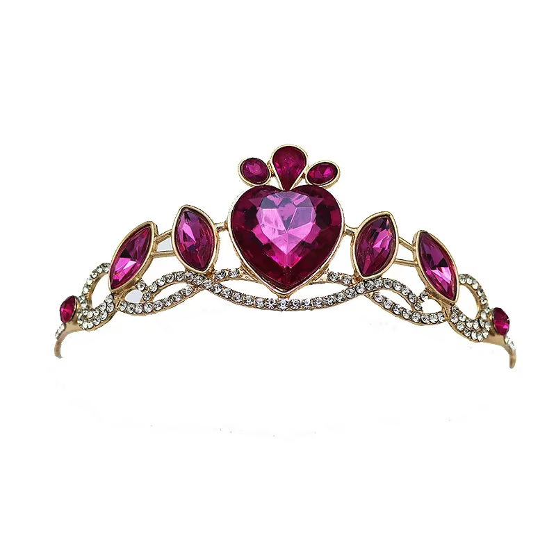 Couronne de princesse coréenne pour enfants, accessoires de cheveux, ornements en cristal, cadeau d'