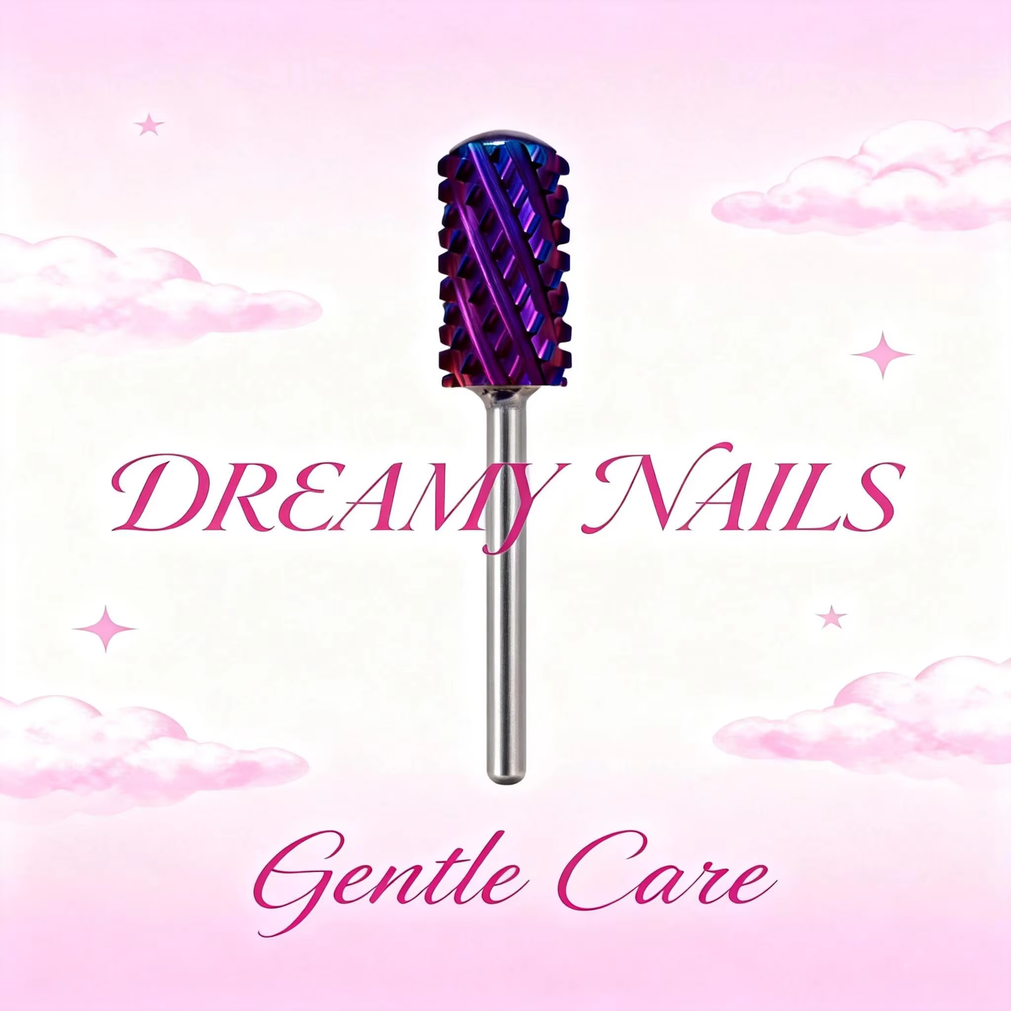 RolinStar – foret à ongles violet à deux mains, grand baril rond en carbure, foret à ongles et meill