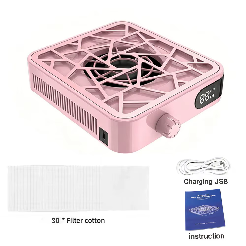 Aspirateur à poussière pour ongles professionnel rechargeable, puissant, avec aspiration réglable et
