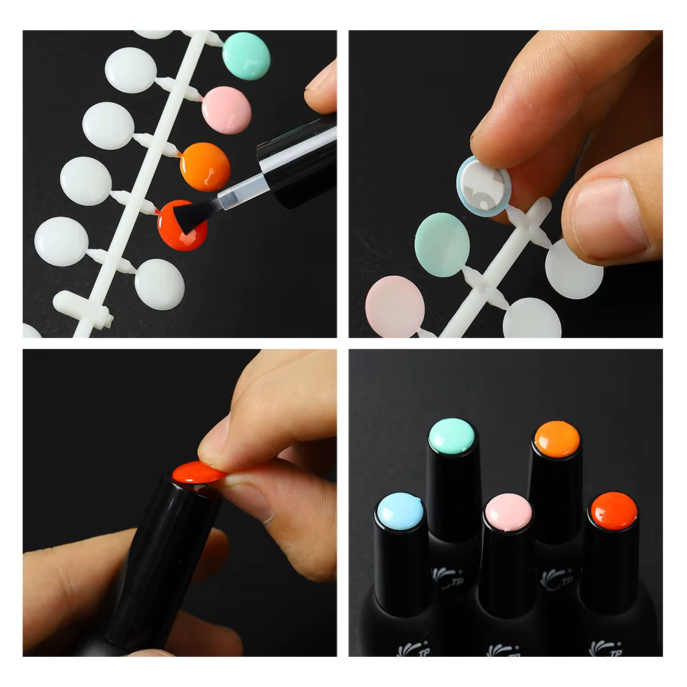 TP 120 pièces Table d'affichage de vernis à ongles avec autocollants carte de couleur à pois panneau