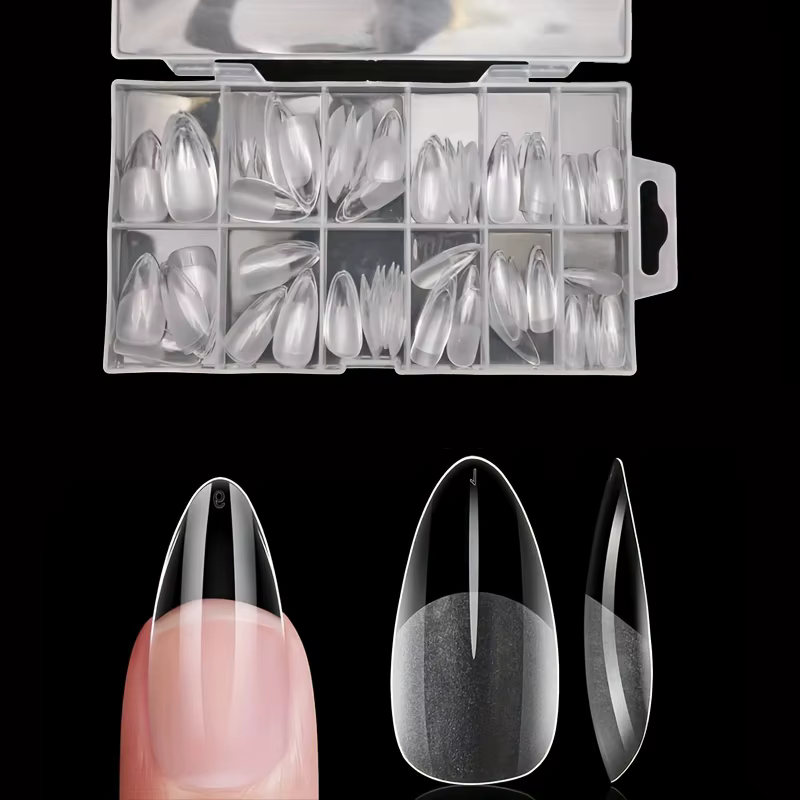 120 pièces couverture complète presse sur les pointes des ongles Stiletto amande carré cercueil fran