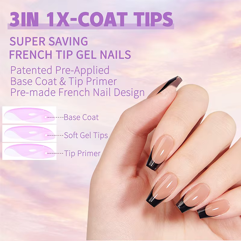 150 pièces/boîte pointes de Gel français presse sur les ongles noir café amande ongles 15 tailles fa