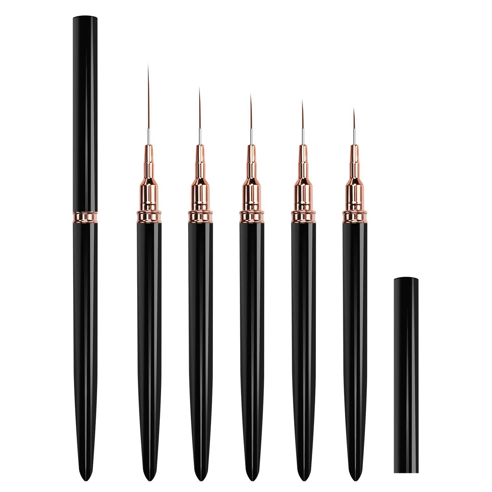 5 pièces professionnel Nail Art doublures rayures pinceaux outil Ultra-mince ligne détail dessin pei