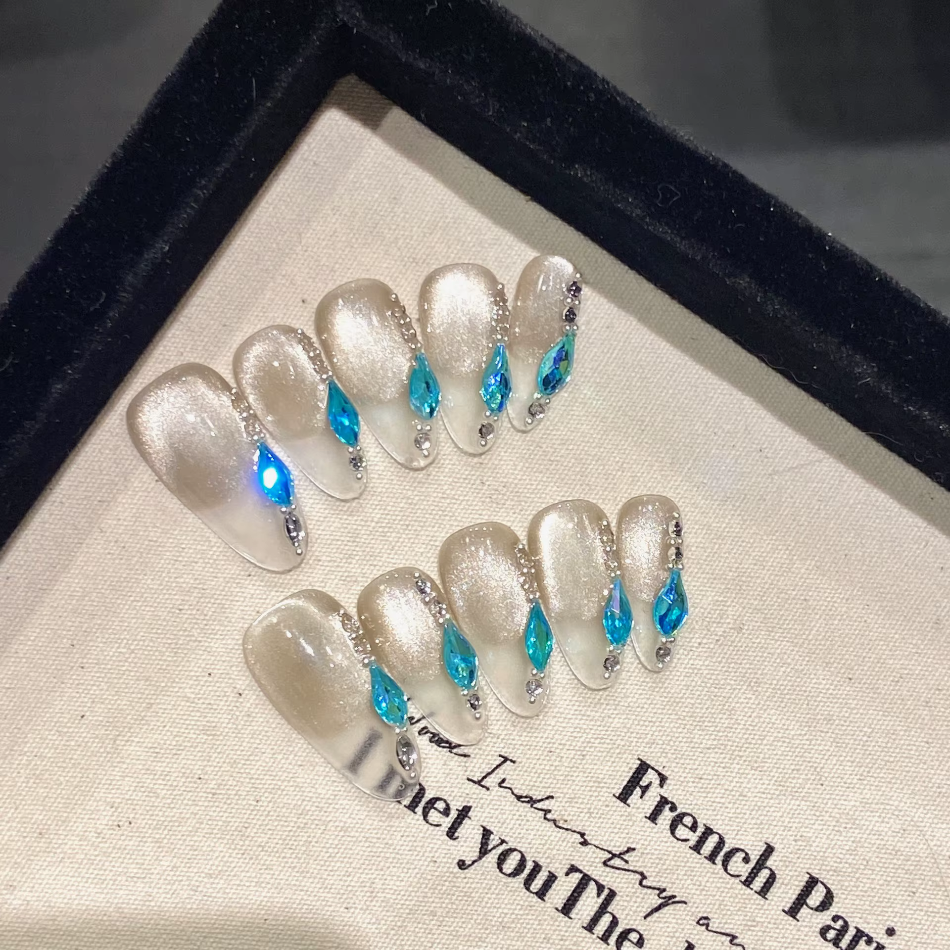 10 pièces brillant fée presse sur les ongles Aurora sirène coquille conception faux ongles patchs po