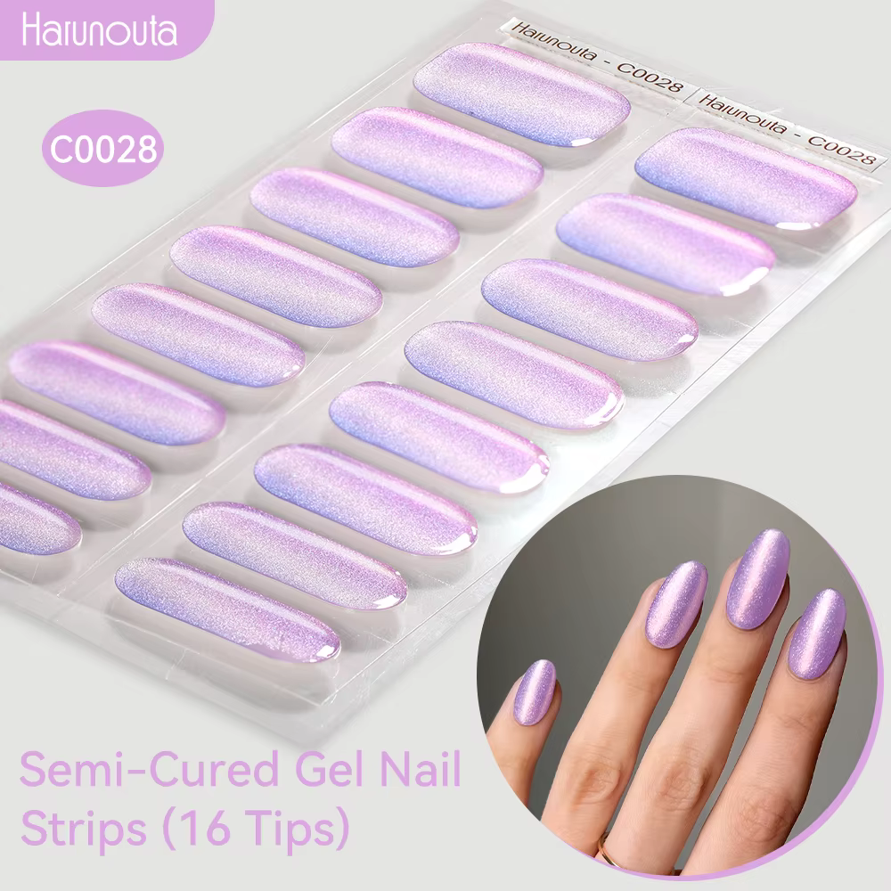 Bandes d'ongles en gel semi-durci avec lampes à ongles UV et LED, Aurora nickel é, autocollants de v