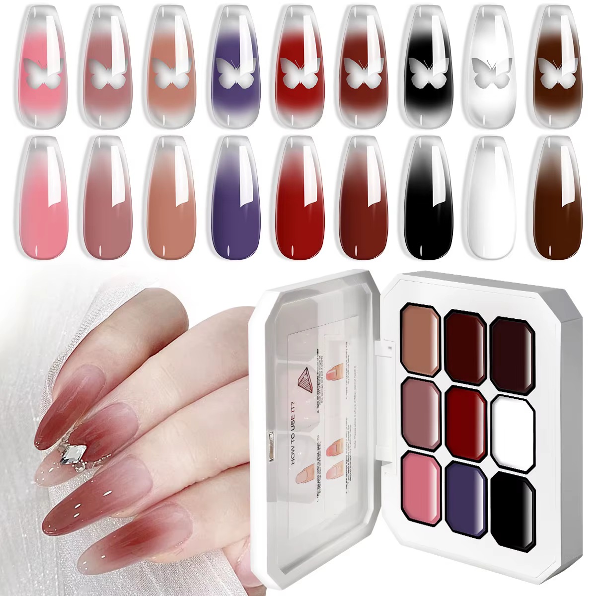 LIMEGIRL 9 couleurs dégradé peinture Gel Nail Art Design bricolage solide Gel vernis à ongles rapide