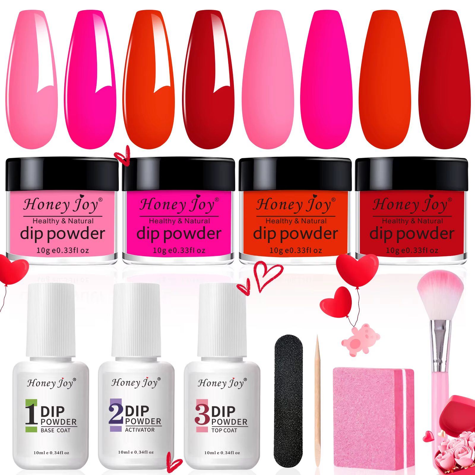 Kit de poudre à tremper pour ongles, ensemble de poudre à tremper acrylique avec activateur de couch