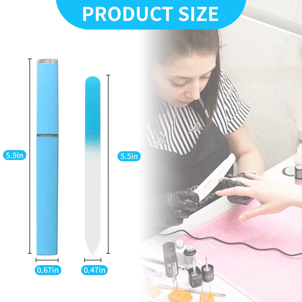 Lime à ongles en verre cristal pour manucure, tampon à ongles, accessoires pour ongles, outils de ma