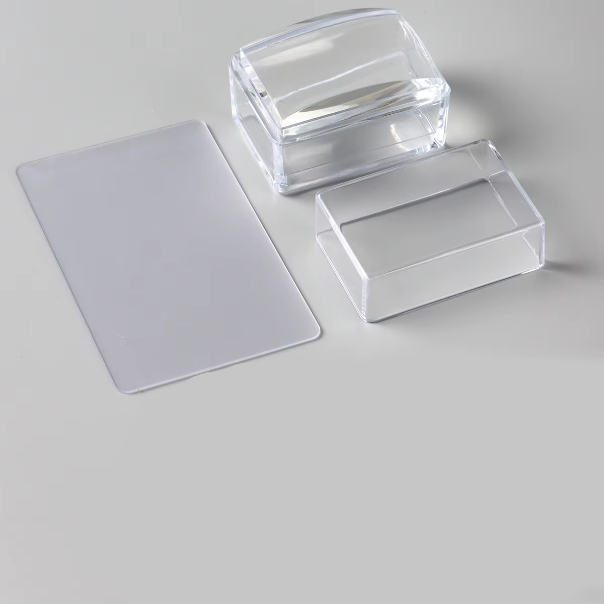 Kit de Plaques d'Estampage Carrées pour Nail Art, Manucure Française, Pochoirs en Silicone Transpare