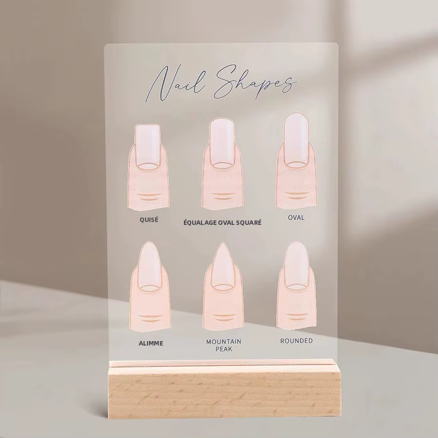 Panneau d'affichage de formes d'ongles en acrylique, panneau d'art statique pour décor de comptoir d