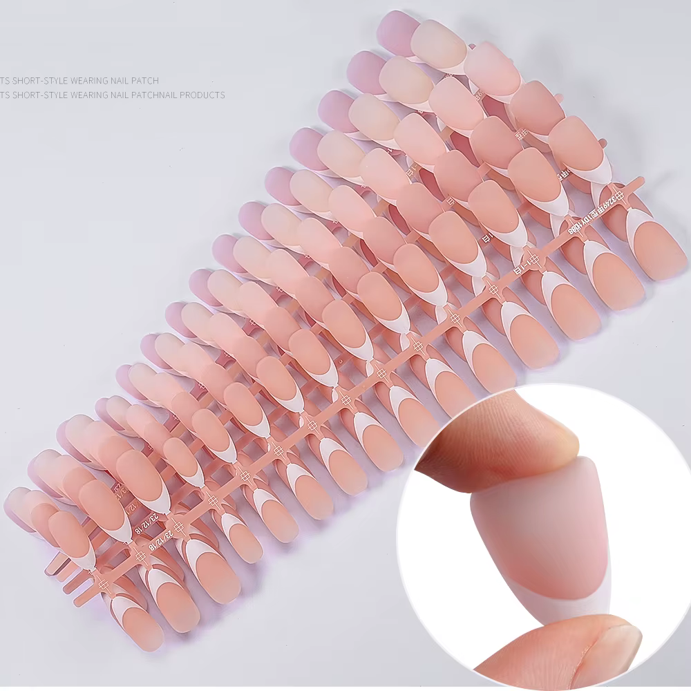 150 pièces faux ongles français pré-fabriqués cercueil sans cicatrice amande faux ongles ongles arti