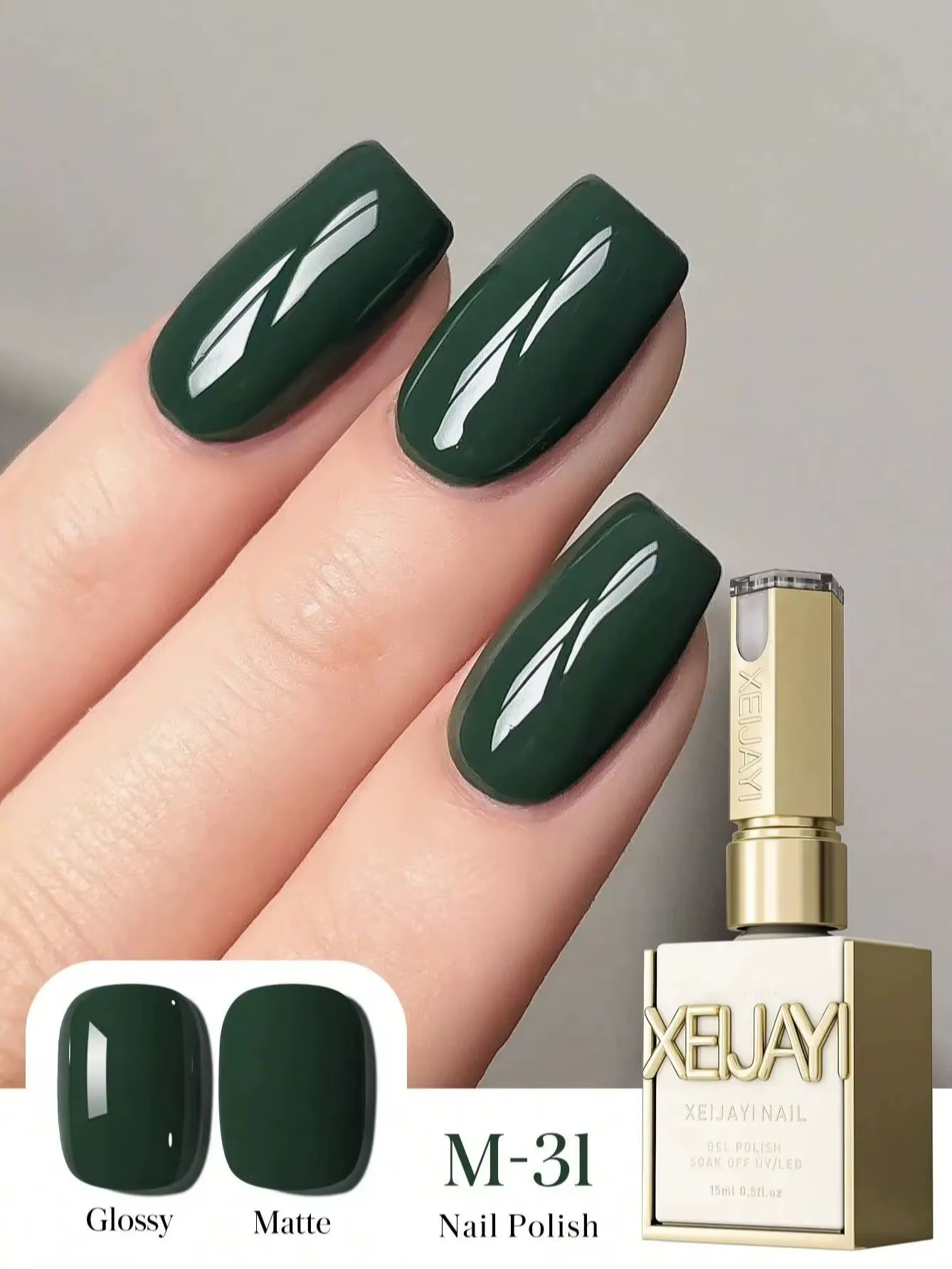 Nouveau 2025 – Vernis à ongles vert militaire uni polyvalent longue tenue, idéal pour le DIY en salo